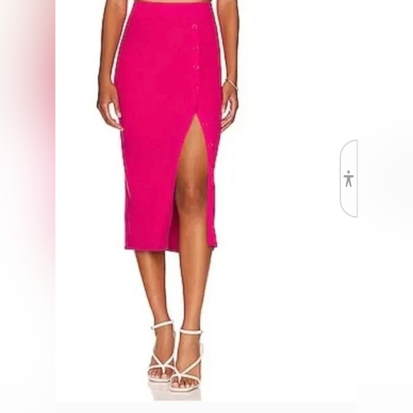 NWT Revolve LITA by Ciara Pink Side Button Ribbed Skirt Medium NWT - Picture 2 of 9